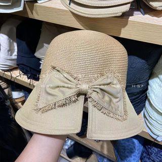 Fray Hem Ribbon Bucket Hat