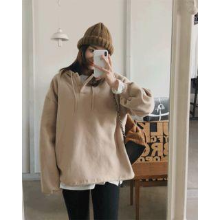 Fleece-lined Loose Fit Hoodie