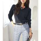 Crewneck Contrast-trim Sweater