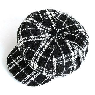 Tweed Plaid Newsboy Cap