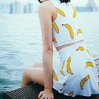 Set: Banana Print Tankini + Swimskirt
