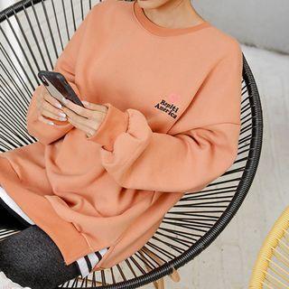 Plus Size Embroidered Slit-side Pullover