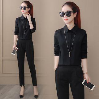 Hidden Placket Plain Blouse