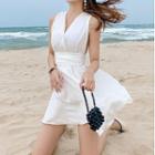 Sleeveless Open Back Mini A-line Dress