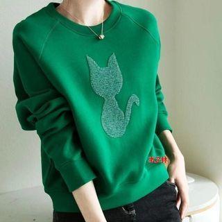 Sequin Cat Sweatshirt