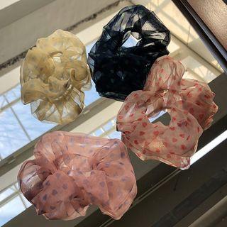 Heart-pattern Scrunchy Silky Hair Tie