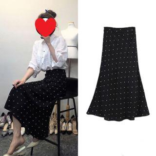 Maxi A-line Dotted Skirt