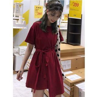 Asymmetric Short-sleeve T-shirt Dress