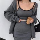 Camisole Top / Pencil Skirt / Zip Hoodie