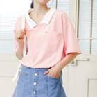 Contrast Collar Short-sleeve T-shirt