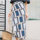 Pattern Midi Skirt Blue - One Size