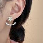 Flower Rhinestone Alloy Swing Earring 1 Pair - Flower - Gold - One Size