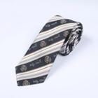 Lettering Striped Neck Tie