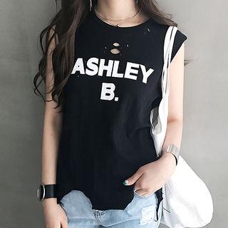 Distressed Lettering Tank Top