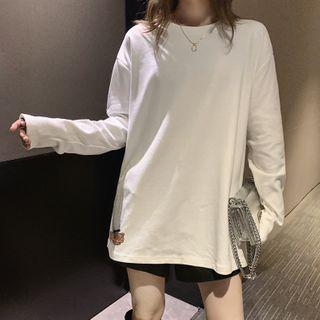 Long-sleeve Pig Embroidered T-shirt