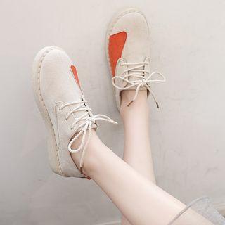 Color Block Lace Up Loafers