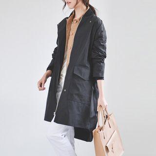 Stand-collar Flap-pocket Parka