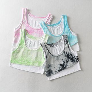 Mock Two-piece Tie-dyed Crop Tank Top