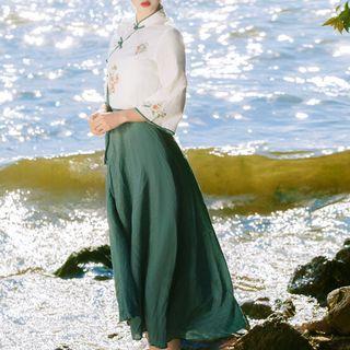 Set: Embroidered Top + Sleeveless Dress