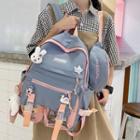 Buckled Backpack + Badge Rabbit Charm / Sling Bag / Set