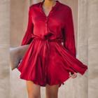 Satin Shirt Dress