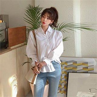 Tab-cuff Plain Shirt