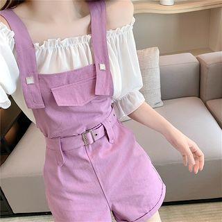 Cold Shoulder Short-sleeve Top / Jumper Shorts
