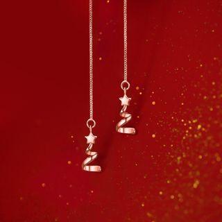 Christmas Tree Sterling Silver Dangle Earring