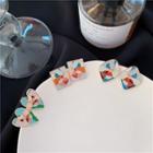 Contrast Color Face Stud Earring / Clip-on Earring
