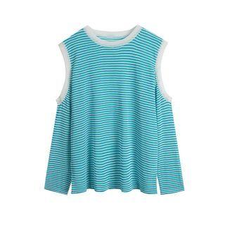 Slit Oversized Stripe Tank Top
