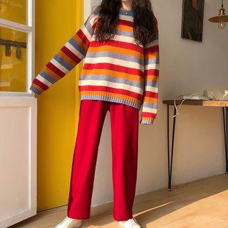 Striped Sweater / Straight Fit Pants