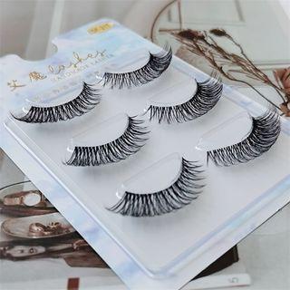 Set Of 3: False Eyelashes (df21) Black - One Size