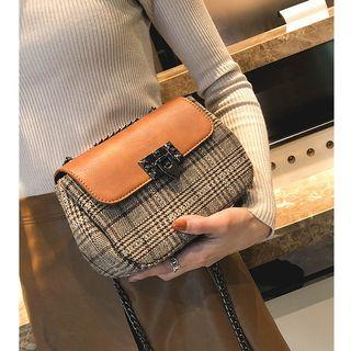 Chain Strap Check Shoulder Bag