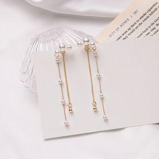 Faux Pearl Fringed Earring 1 Pair - E2579 - As Shown In Figure - One Size