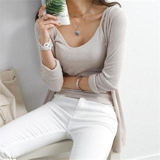 Set: Open Cardigan + Camisole Top