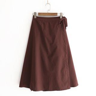 Midi A-line Wrap Skirt