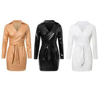 Faux Leather Bodycon Dress