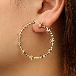 Alloy Star Open Hoop Earring