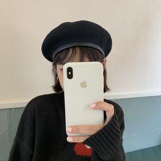 Retro Wool Leather Beret