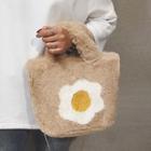 Egg Print Fleece Crossbody Bag