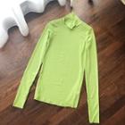 Turtleneck Long-sleeve T-shirt Green - One Size