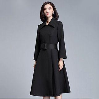 A-line Long Jacket With Belt