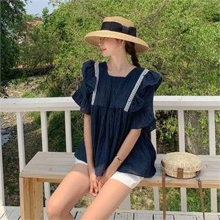Laced Frilled Empire Blouse