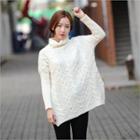 Turtle-neck Cable-knit Sweater