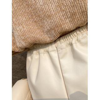Napped Pleather Wrap Skirt