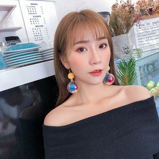 Pompom Dangle Earring Hook Earring - Pompom - Multicolor - One Size