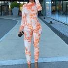 Long-sleeve Tie Dye Jumpsuit