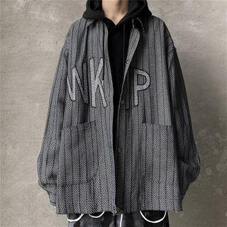 Embroidered Long-sleeve Button Jacket