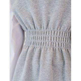 Plus Size Contrast-sleeve Peplum Top