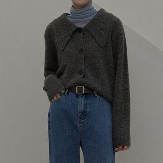 Chelsea-collar Fluffy Cardigan